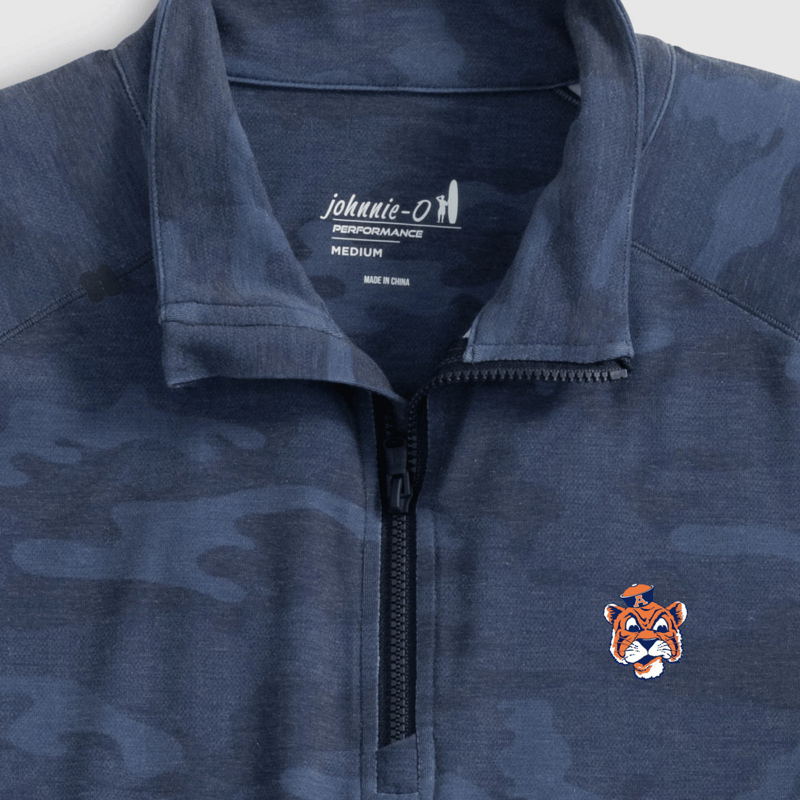 Auburn Johnnie-O Patton Performance Camo 1/4 Zip Pullover